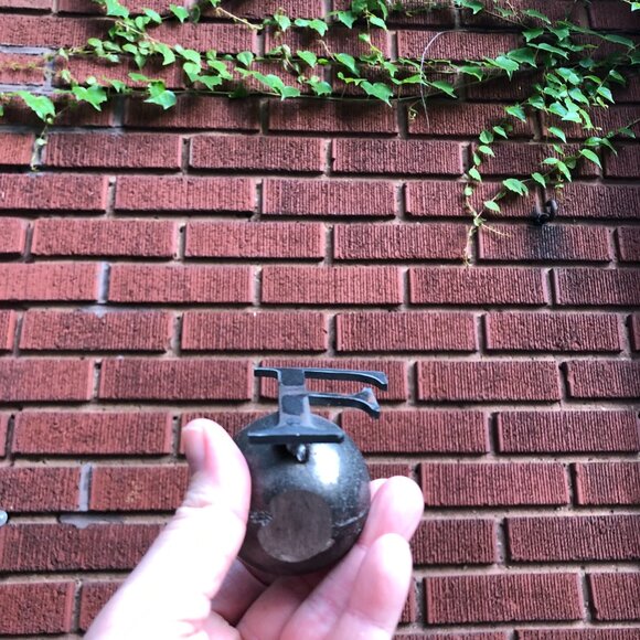 Metal F-Bomb Paperweight – Heavy Cast Letter F on Bomb – Artist-Made Desk Art - Picture 3 of 7